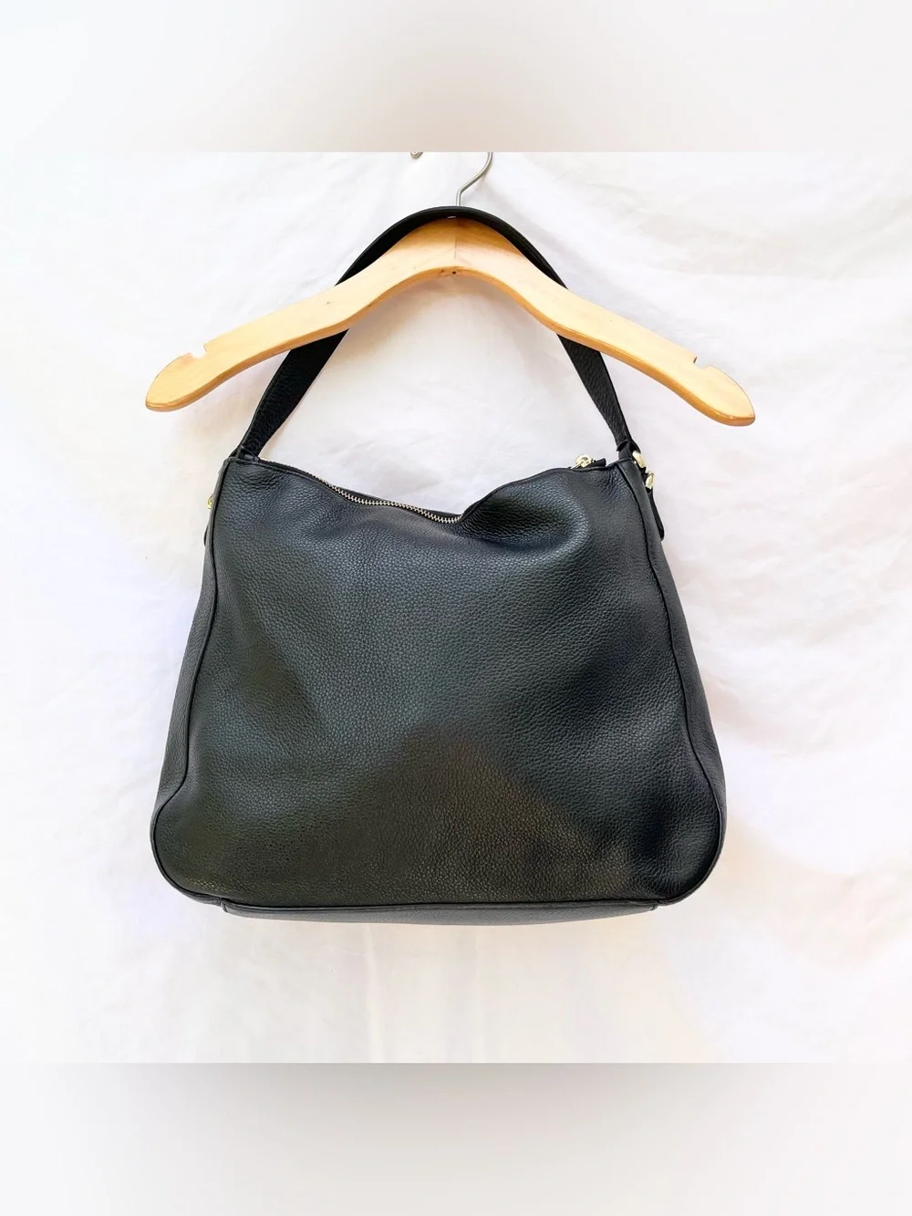 KATE SPADE | BLACK PEBBLED TEXTURED COW LEATHER HOBO SHOULDER BAG PURSE